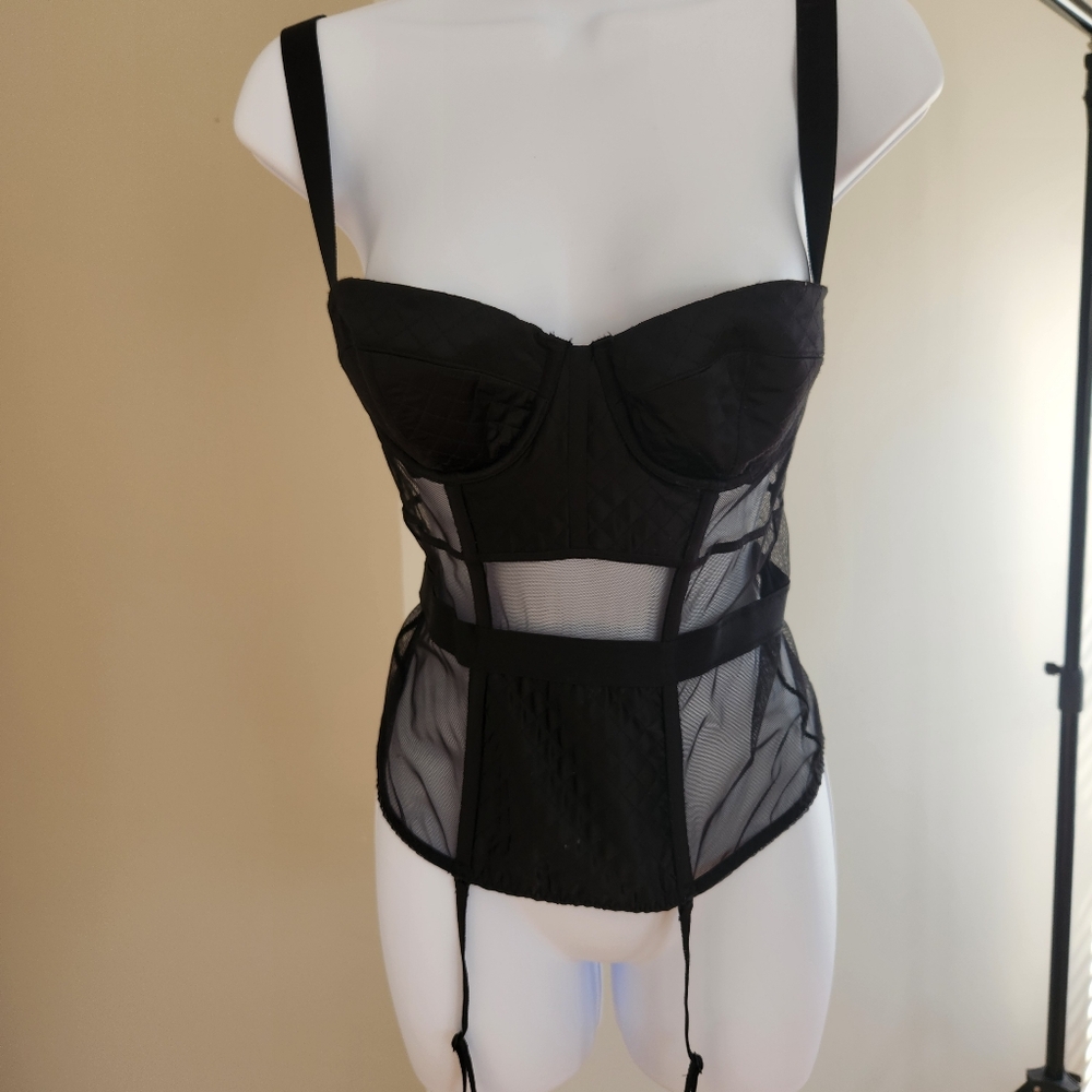 Victoria's Secret Black Sheer Bodysuit